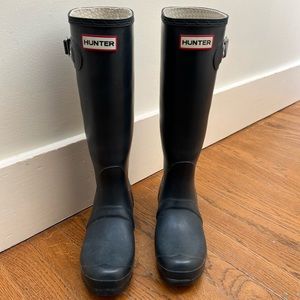 Navy Hunter Tall Boots